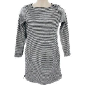 Duluth Trading Ponte Pro Dress Size S Gray Black Stripe Stretch Pockets